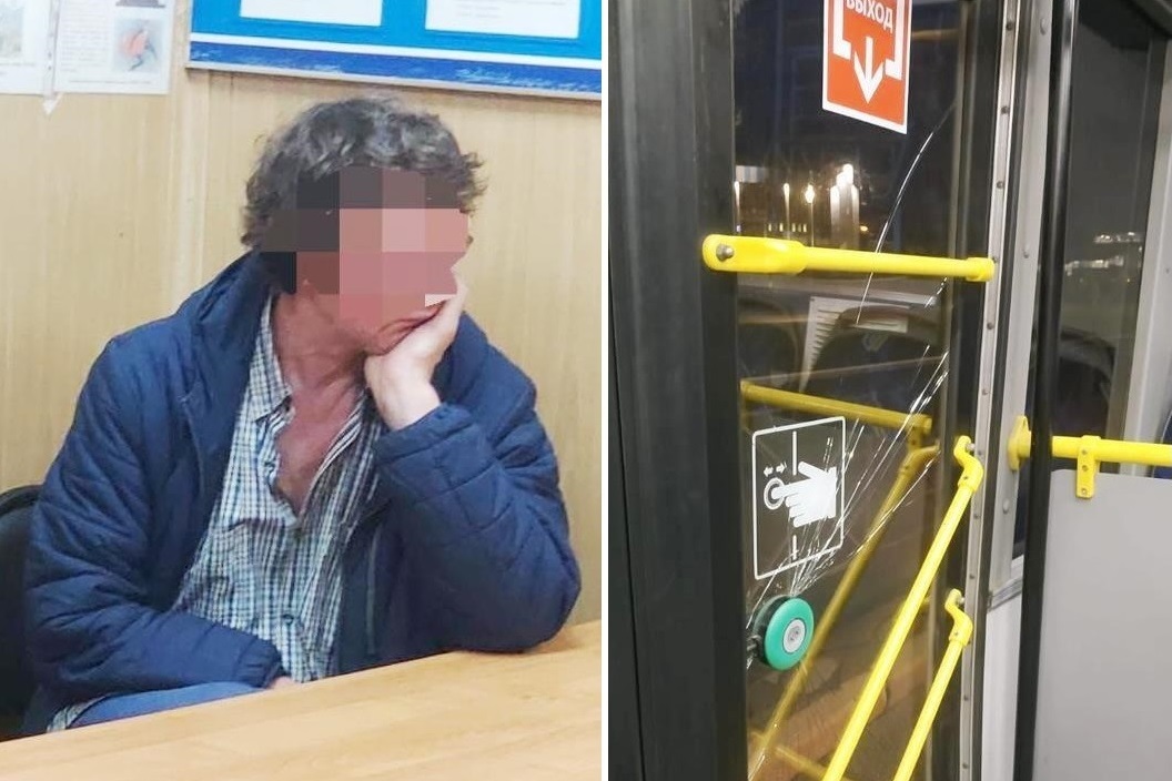 В Санкт-Петербурге сотрудники Росгвардии задержали хулигана, повредившего дверь троллейбуса
